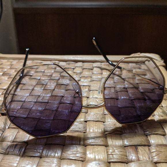 Oversized Ombre hexagonal sunglasses - Picture 1 of 3